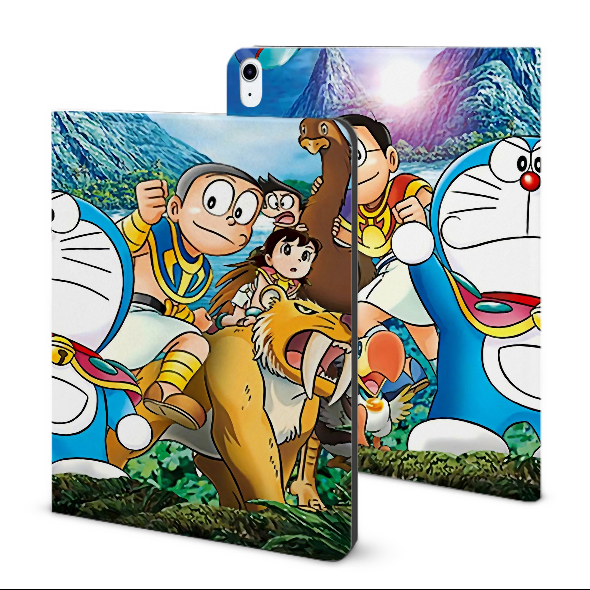 （画像用） ドラえもん Doraemon IPad ケース ブック型 PUレザー TPU 耐衝撃 軽量 薄型 ペン収納なし 全面保護 IPad 各モデル対応
